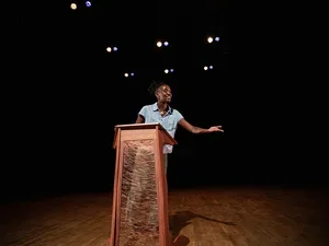 Image of Anu at podium