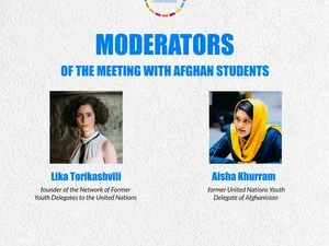 Image of two women moderating